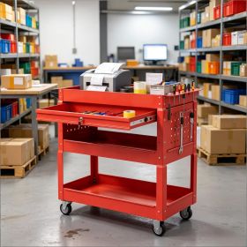 3 Tier Rolling Tool Cart Garage Workshop Lockable Drawer Storage Organizer Metal Wheels for Easy Transport