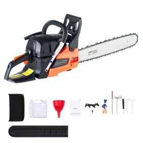 62 cc Gas Chainsaw, 20 inch Gas Powered Chainsaw, 3.8 HP Power Chain Saw with Non-Slip Handle, Gas-Powered Chainsaws with Dual Fuel Tanks