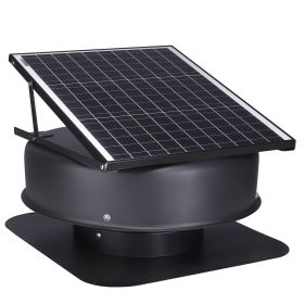 Solar Attic Fan, 42 W, 2800 CFM Large Air Flow Solar Roof Vent Fan, Low Noise and Weatherproof with 110V Smart Adapter, Ideal for Home, Greenhous
