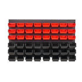 Wall Mounted Storage Bins, 48-Bin Parts Rack Organizer Garage Plastic Shop Tool with Wall Panels, Tool Organizer for Nuts, Bolts, Screws, Nails,